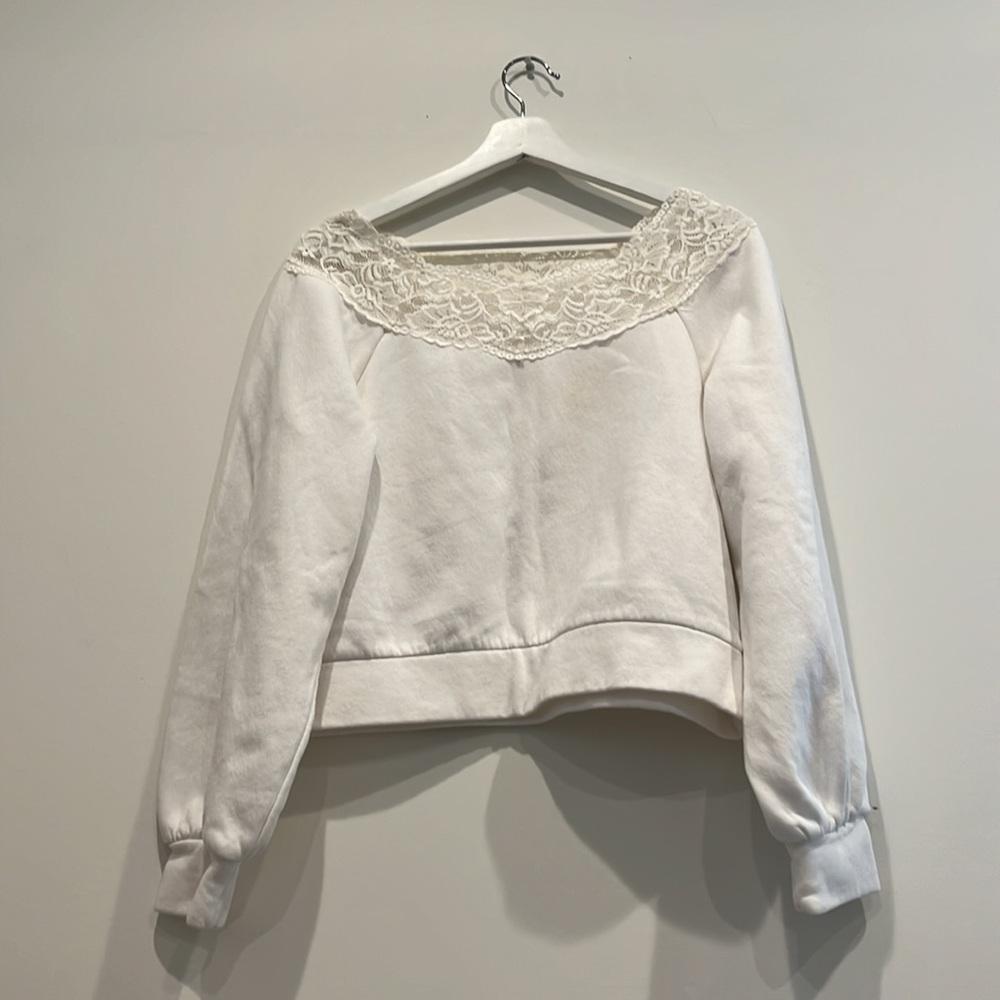 “H&M” Size S Lacy White Sweater